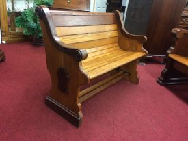 Antique Church Pew, Cast Iron Supports