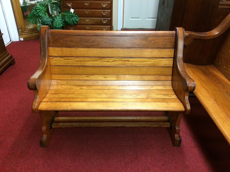 Antique Church Pew, Cast Iron Supports