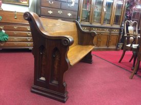 Antique Church Pew, Walnut and Ash Wood