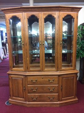 Vintage Oak China Cabinet, Pennsylvania House Furniture