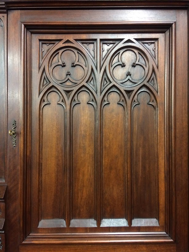 Antique Cabinet, Gothic Furniture, Walnut