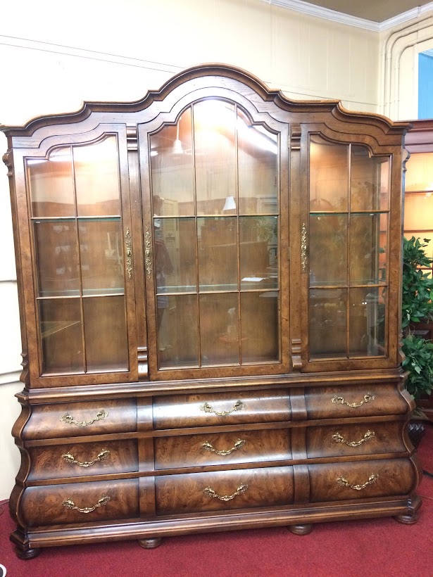 Vintage French Country China Cabinet, Henredon Furniture