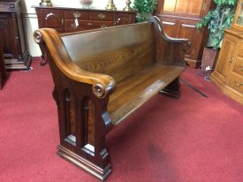 Antique Church Pew, Walnut and Ash, Pew C