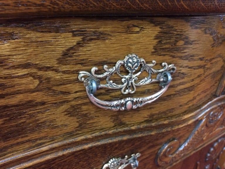 Antique Oak Sideboard, Carved Buffet - Image 7