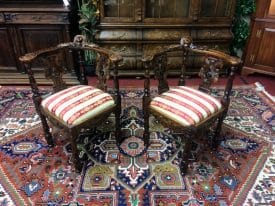 Vintage Corner Chairs, Victorian Style Furniture, the Pair
