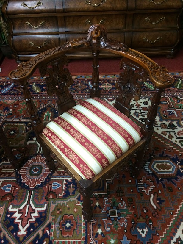 Vintage Corner Chairs, Victorian Style Furniture, The Pair