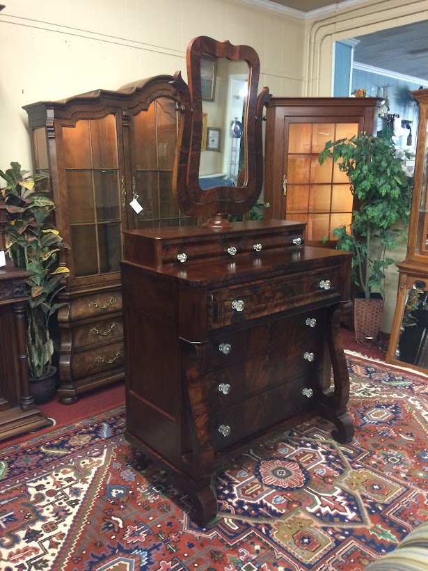 Antique Dresser with Mirror, Empire Furniture