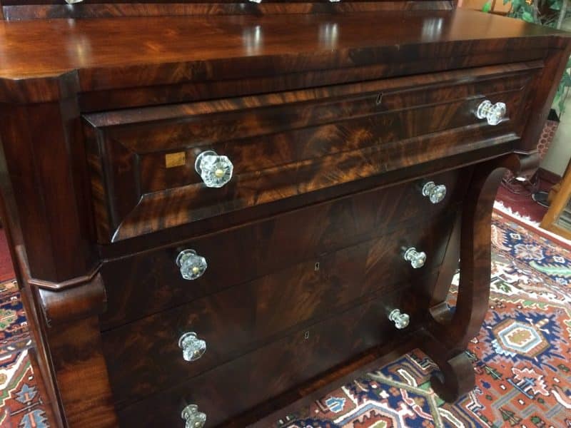 Antique Dresser with Mirror, Empire Furniture