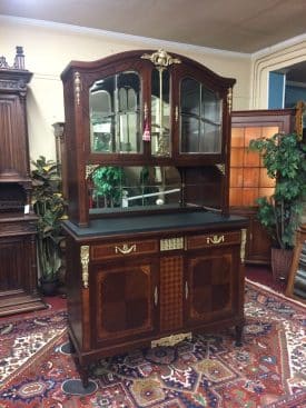 Antique French Crystal Cabinet, Bar Cabinet