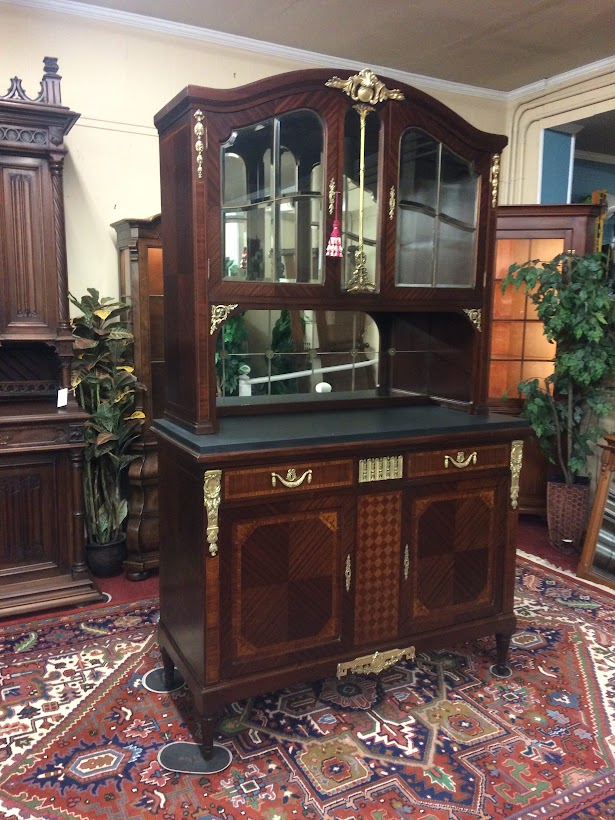 Antique French Crystal Cabinet, Bar Cabinet