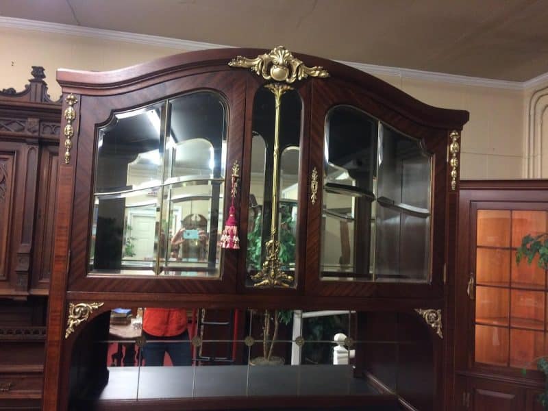 Antique French Crystal Cabinet, Bar Cabinet