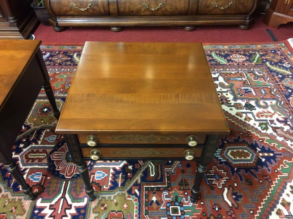 Best Price Vintage End Tables, Hitchcock Furniture, The Pair For Sale