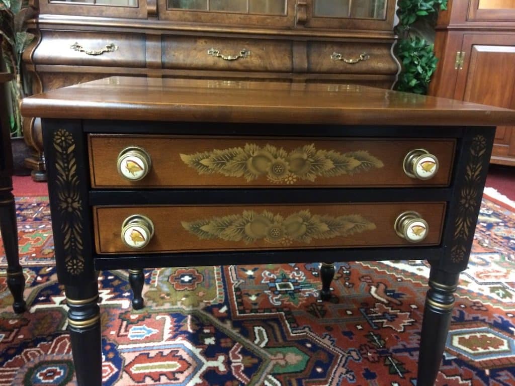 Best Price Vintage End Tables, Hitchcock Furniture, The Pair For Sale