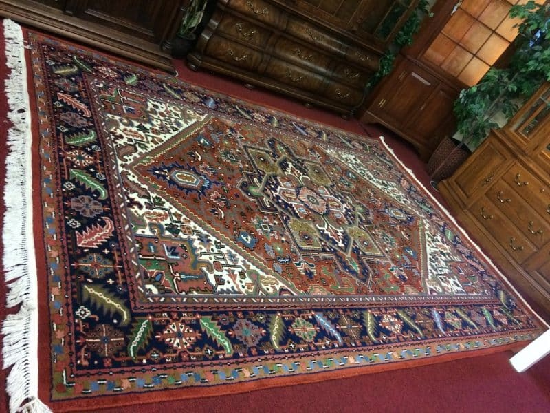 Vintage Oriental Rug, Indo-Persian Rug, 8 ft by 11.5 ft Carpet