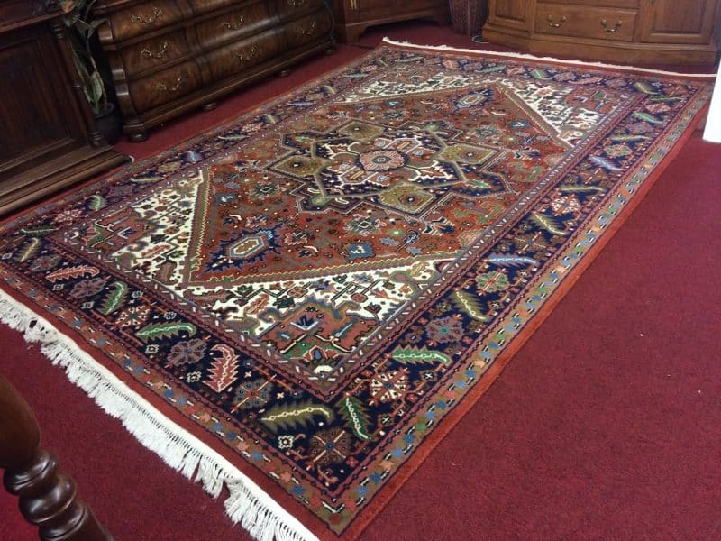 Vintage Oriental Rug, Indo-Persian Rug, 8 ft by 11.5 ft Carpet