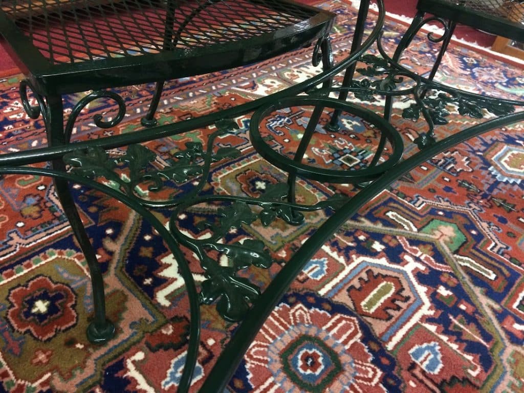 Best Price Vintage Wrought Iron Patio Set, Green Patio Furniture For Sale