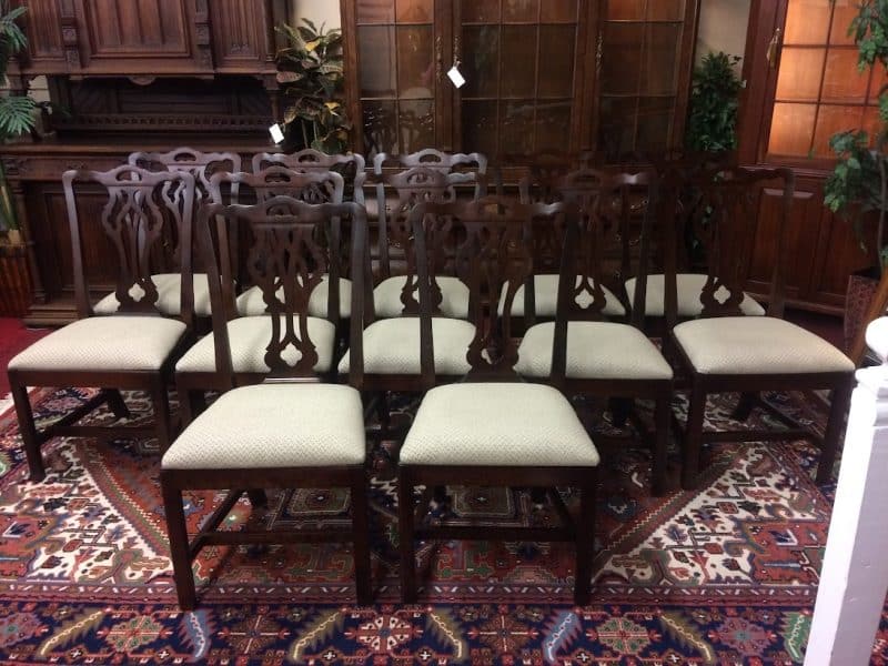 Best Price Vintage Dining Chairs, Statton Furniture, Set of Twelve For Sale