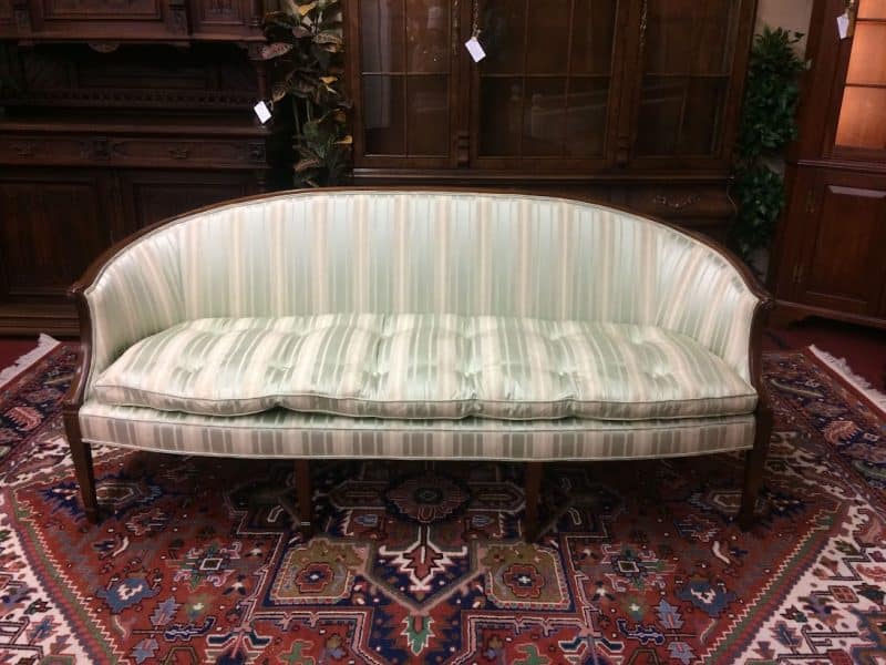 Vintage Sofa, Sheraton Style Sofa, Mint Striped Sofa