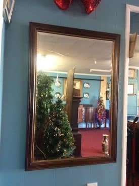 Vintage Mirror, Cherry Wood Mirror, Beveled Glass Mirror