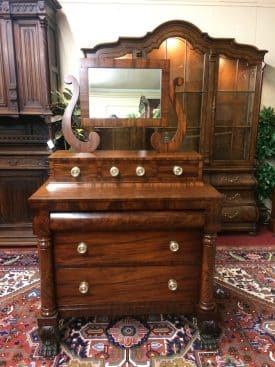 Antique Empire Dresser, Empire Chest with Mirror
