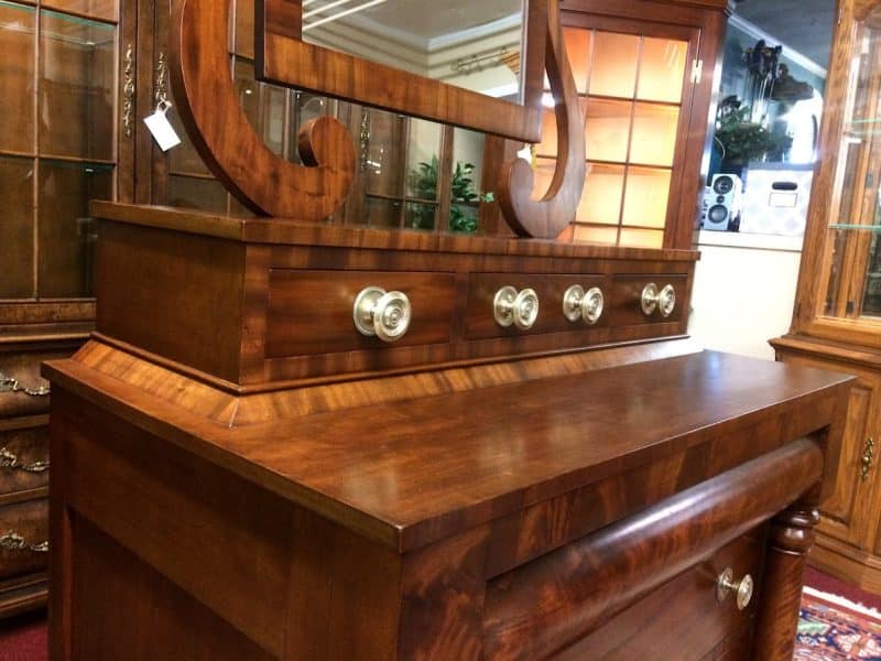 Antique Empire Dresser, Empire Chest with Mirror