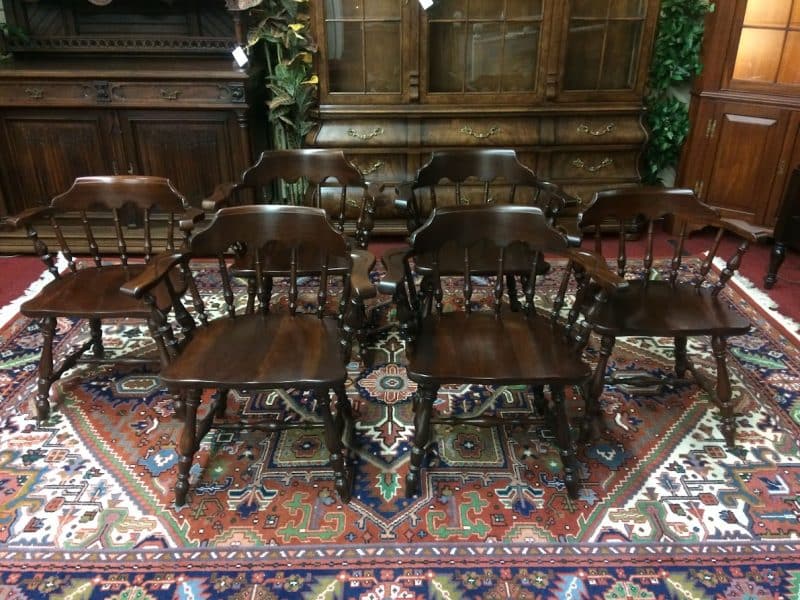 Best Price Vintage Dining Chairs, Ethan Allen Furniture, Set of Six For Sale
