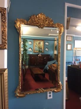 Vintage Gold Mirror, Fancy Beveled Mirror