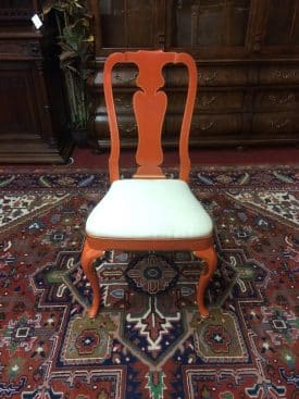 Vintage Kindel Chair, Orange Queen Anne Chair