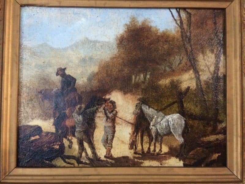 Antique Oil Painting, Oil on Board, Framed Artwork