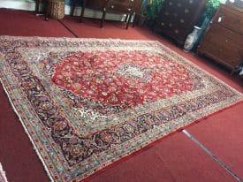 Vintage Oriental Rug, Kashan Persian Rug, 8 ft by 12 ft