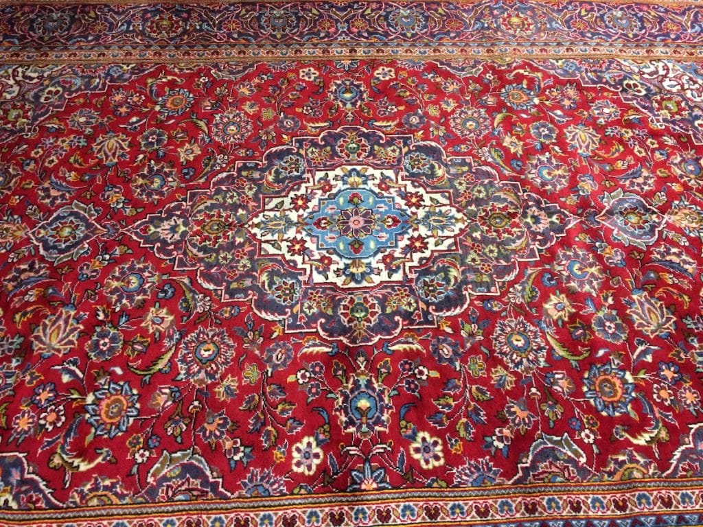 Best Price Vintage Oriental Rug, Kashan Persian Rug, 8 ft by 11.5 ft