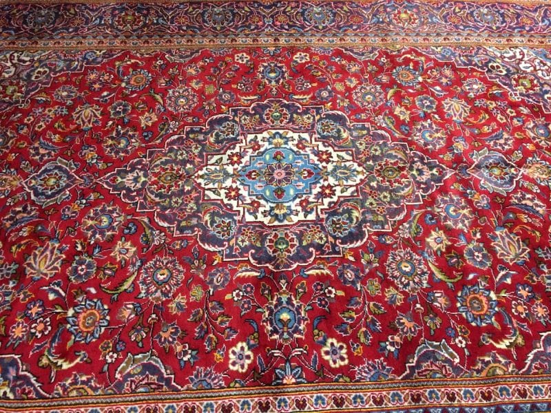 Vintage Oriental Rug, Kashan Persian Rug, 8 Ft by 11.5 Ft
