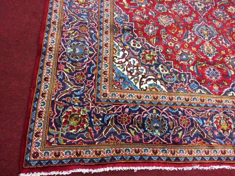 Vintage Oriental Rug, Kashan Persian Rug, 8 Ft by 11.5 Ft