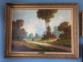 Vintage Oil Painting, Framed Oil Painting on Canvas, Solenghi Painting