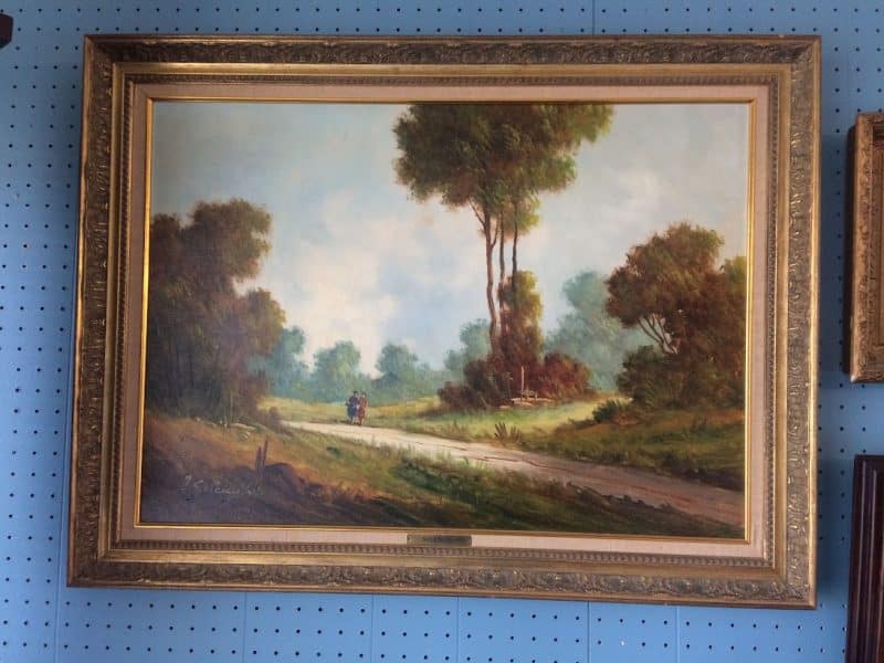 Vintage Oil Painting, Framed Oil Painting on Canvas, Solenghi Painting
