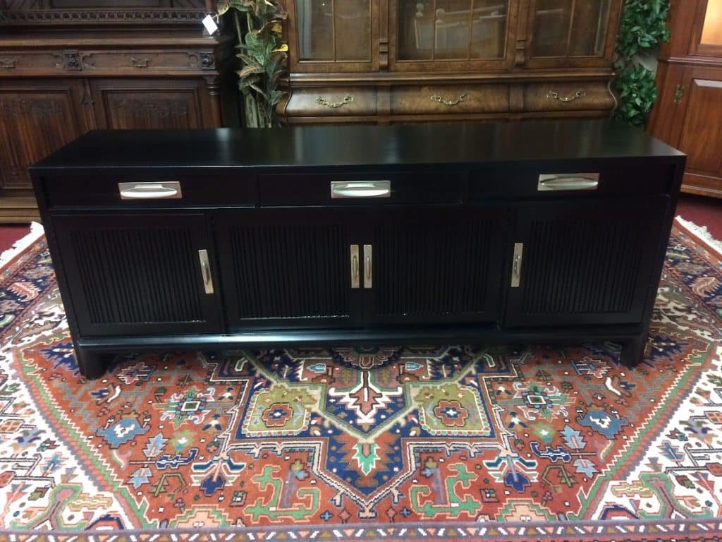 Best Price Vintage Mid Century Modern Black Buffet, Willett Furniture