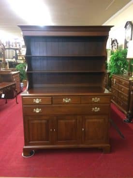 Vintage Hutch Cabinet, Walnut Wood, Henkel Harris Furniture