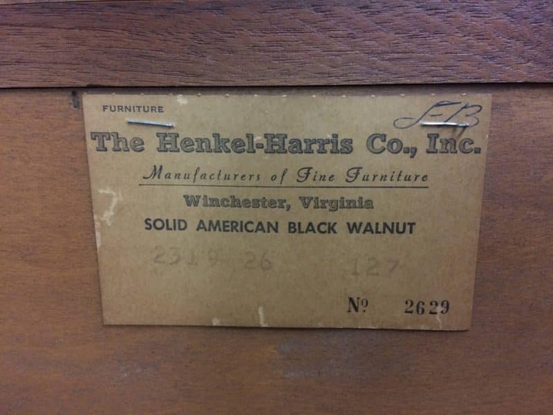 Vintage Hutch Cabinet, Walnut Wood, Henkel Harris Furniture