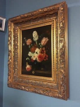 Vintage Painting, Oil on Board, Framed Artwork, Lawrence Backer