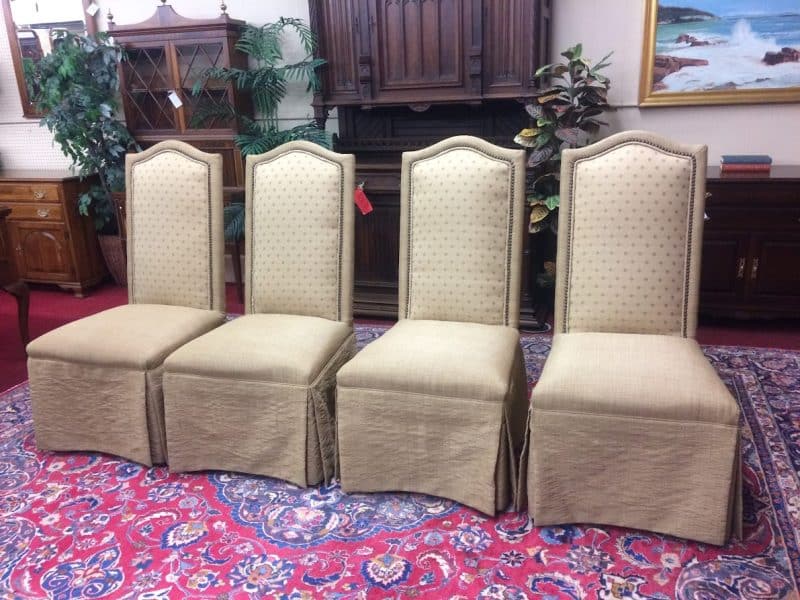 Vintage Upholstered Dining Chairs, Skirted Chairs