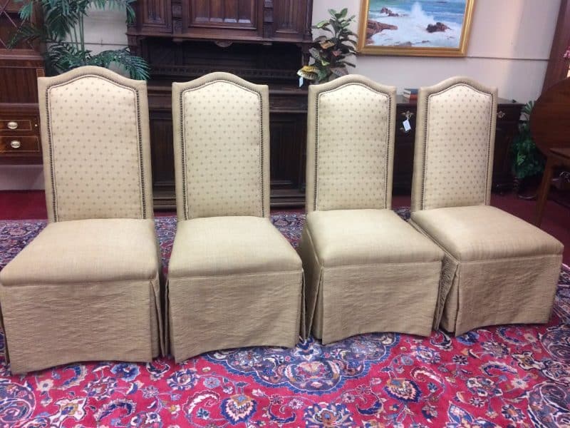 Vintage Upholstered Dining Chairs, Skirted Chairs
