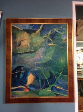 Vintage Abstract Painting, Original Artwork, Ruth Kelmer-ovadia