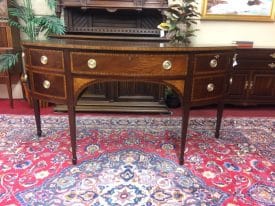 Vintage "D-Shaped" Sideboard, Inlaid Buffet