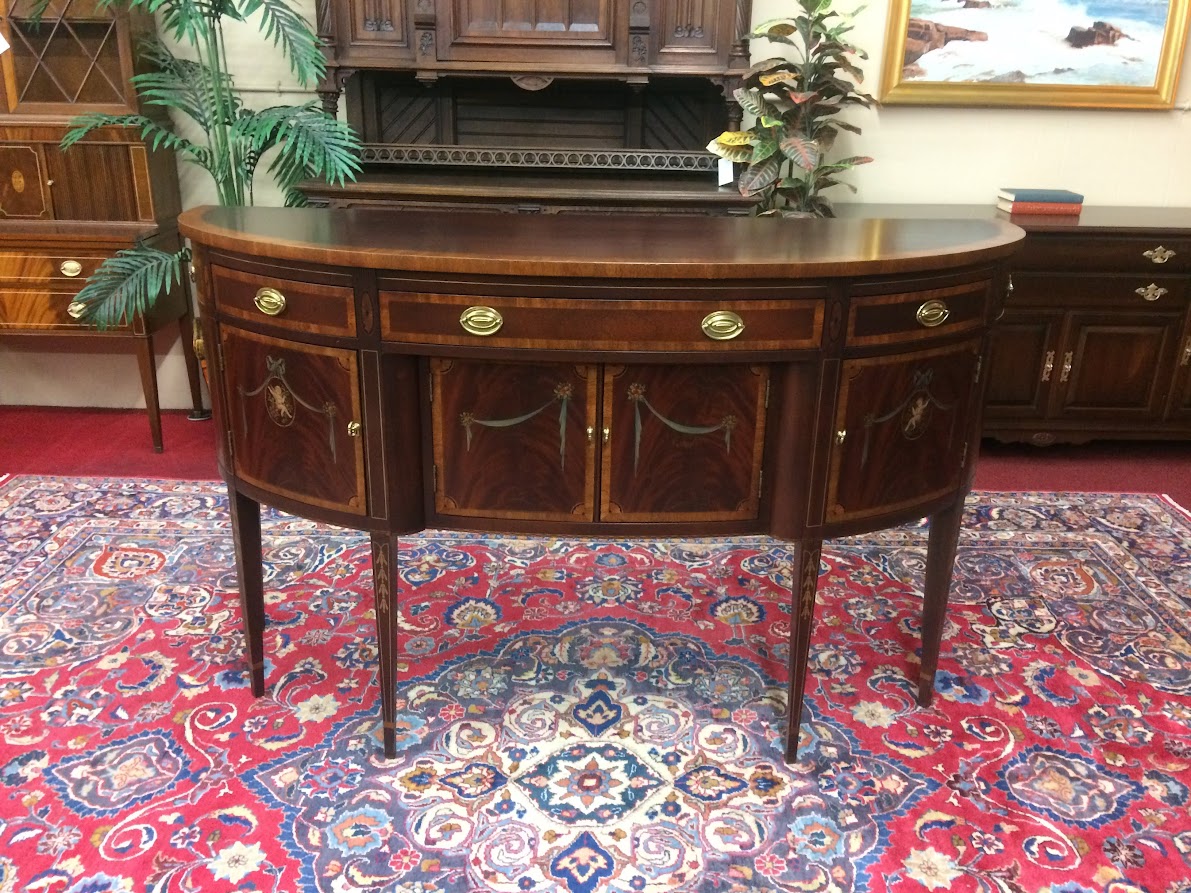 Vintage Sideboard, Hickory Chair Furniture, Inlaid Buffet