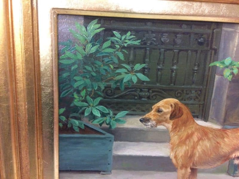 Antique Oil Painting, Signed Oil Painting, Dog Portrait
