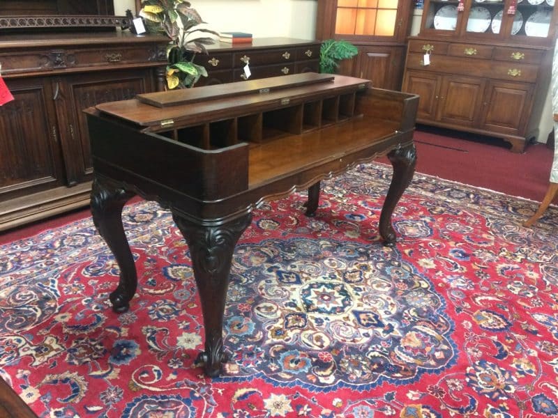 Antique Spinet Desk, Antique Piano Organ Converted to Desk