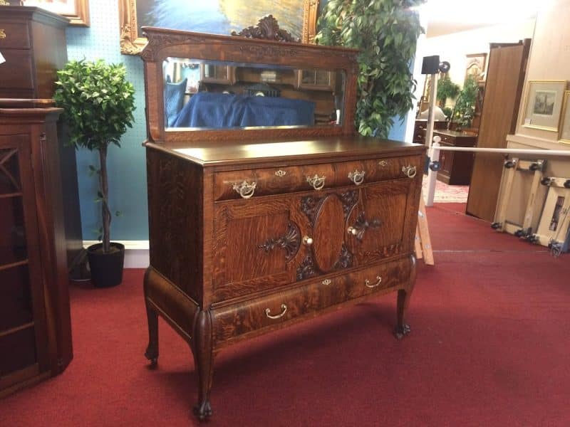 Best Price Antique Oak Sideboard, Art Nouveau Furniture For Sale