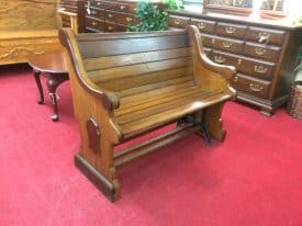 Antique Church Pew, Walnut Church Pew