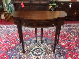 Vintage Mahogany Games Table, Inlaid Accent Table