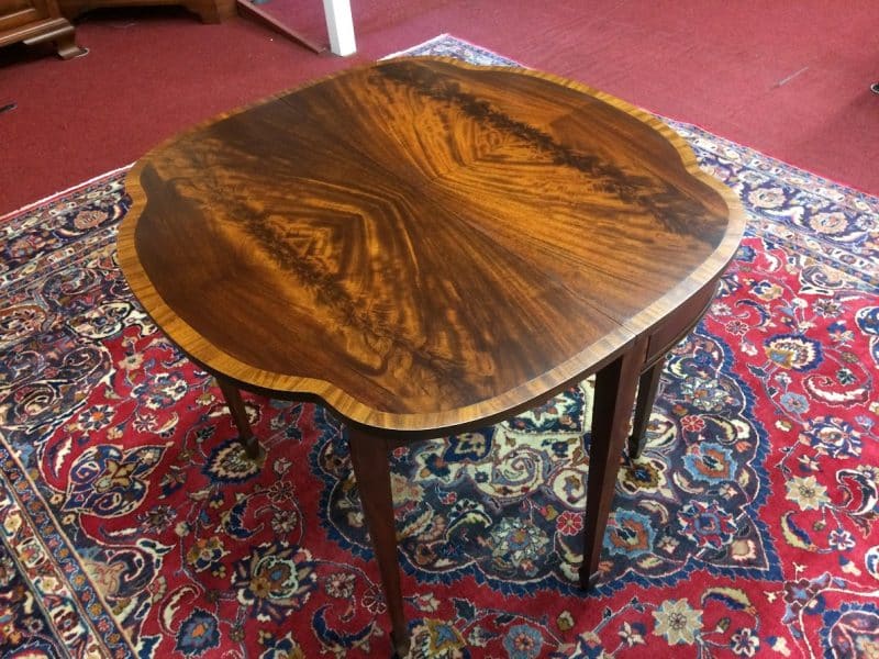 Vintage Mahogany Games Table, Inlaid Accent Table